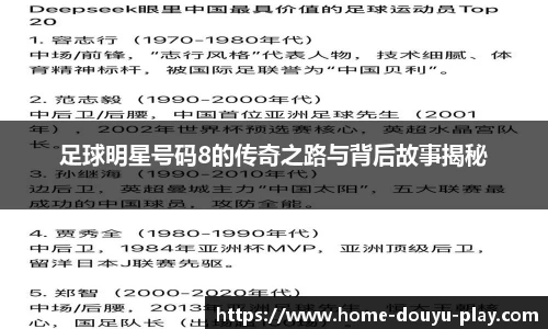足球明星号码8的传奇之路与背后故事揭秘